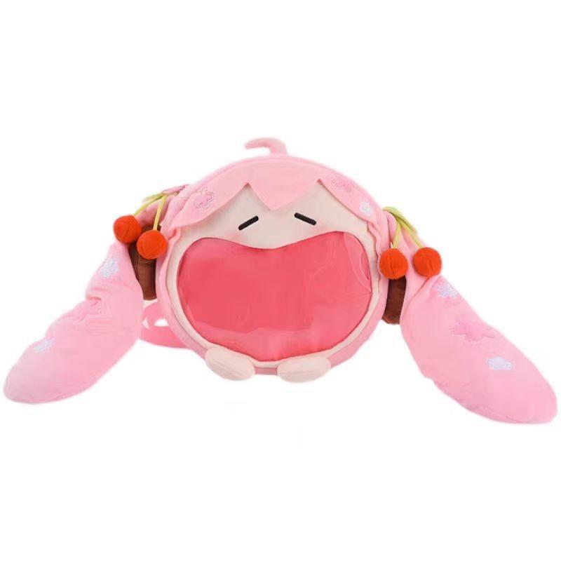 Хатсунэ Итабаг Розовый Плюшевый Тоут Рюкзак Цветочный Дизайн Девичьи Прогулки