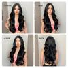 ALAN EATON Long Black Wavy Synthetic Wigs for Black Women Long Natural Wigs With Bangs Heat Resistant Daily Cosplay Fake Hair Wig