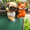 Animal Decorative Statue Mini Cat Dog Resin Ornament Compact Design Flower Pots Fish Tanks Aquariums Figure