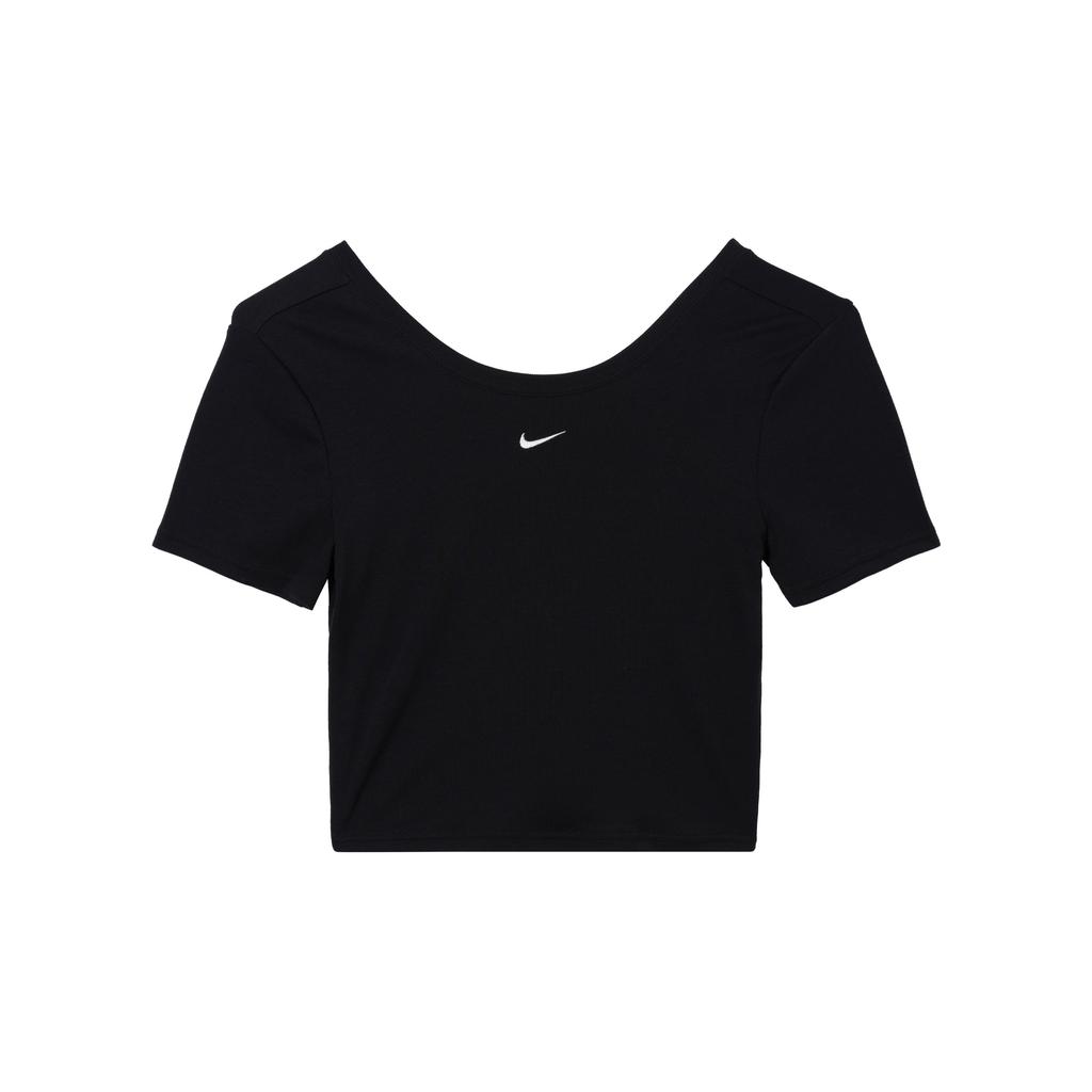 Nike Solid Color Round Neck Casual Short Sleeve T-Shirt Women Tops Black FN3665-010