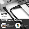 For iPhone 15 Series 1m Nylon Braided PD 60W Charging Cable Type-C to Type-C USB2.0 Data Cable for Cell Phones,Tablets,Laptops