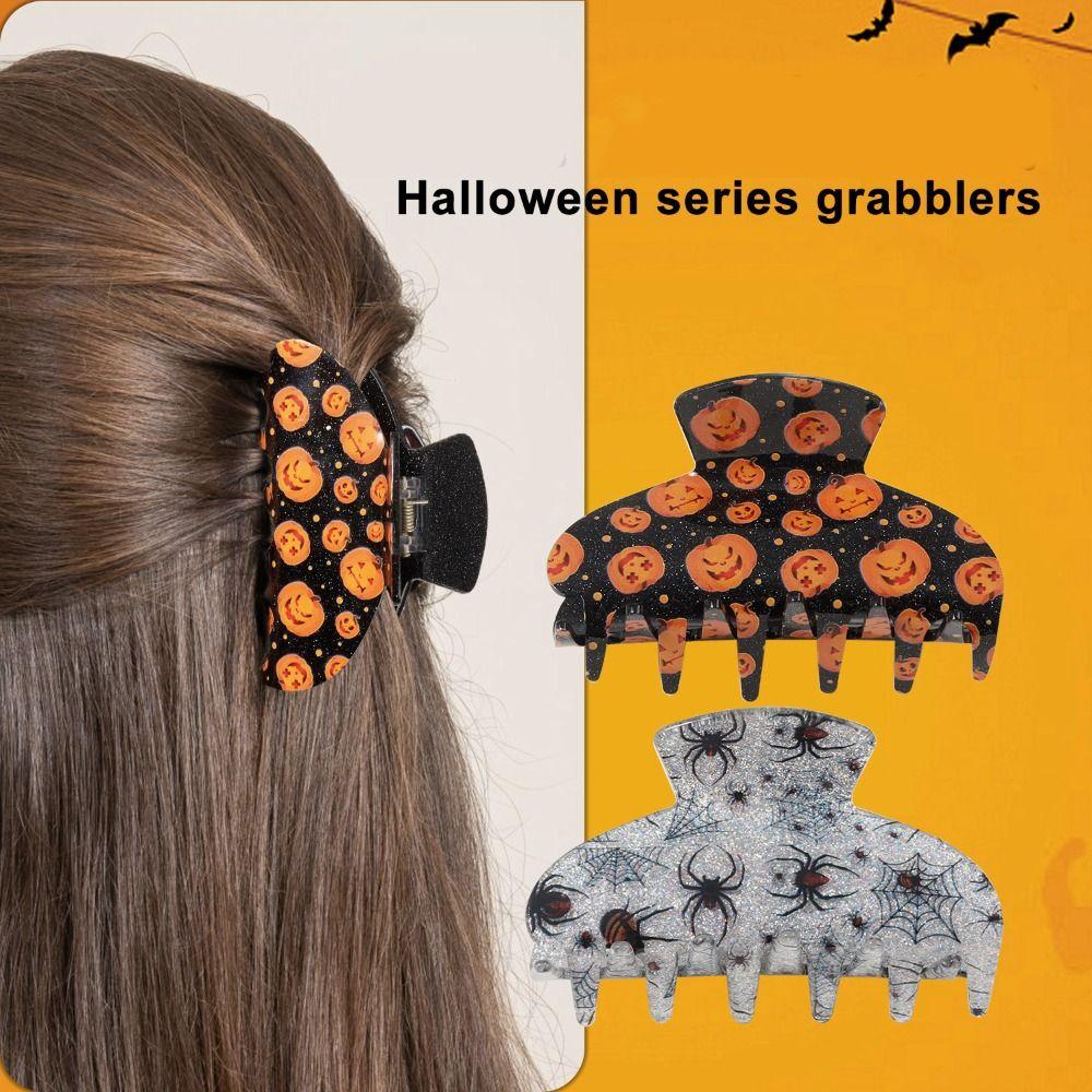 PVC Halloween Hair Claw Spider Large Shark Clip Pumpki Hair Clip Fashion Lovers