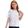 Unisex Kids Metallic Shiny Jazz Dance Top Sparkly T-shirt Performance Wear Boys Girls Dance Class Outfit
