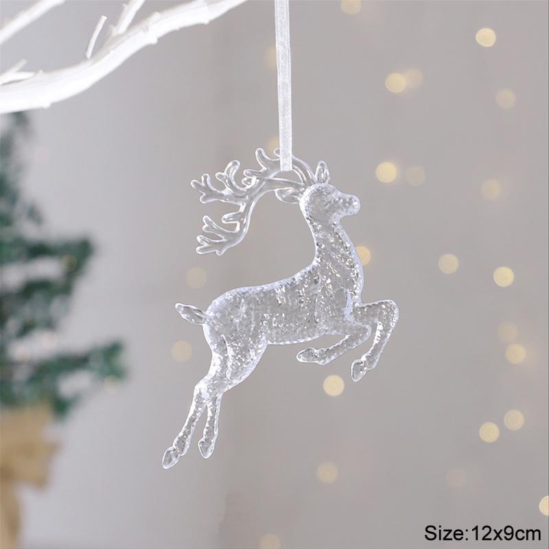 Прозрачные елочные украшения Акриловая птица Единорог Лось Снежинка Подвеска 2026 Новогодняя вечеринка Домашнее украшение Подарок