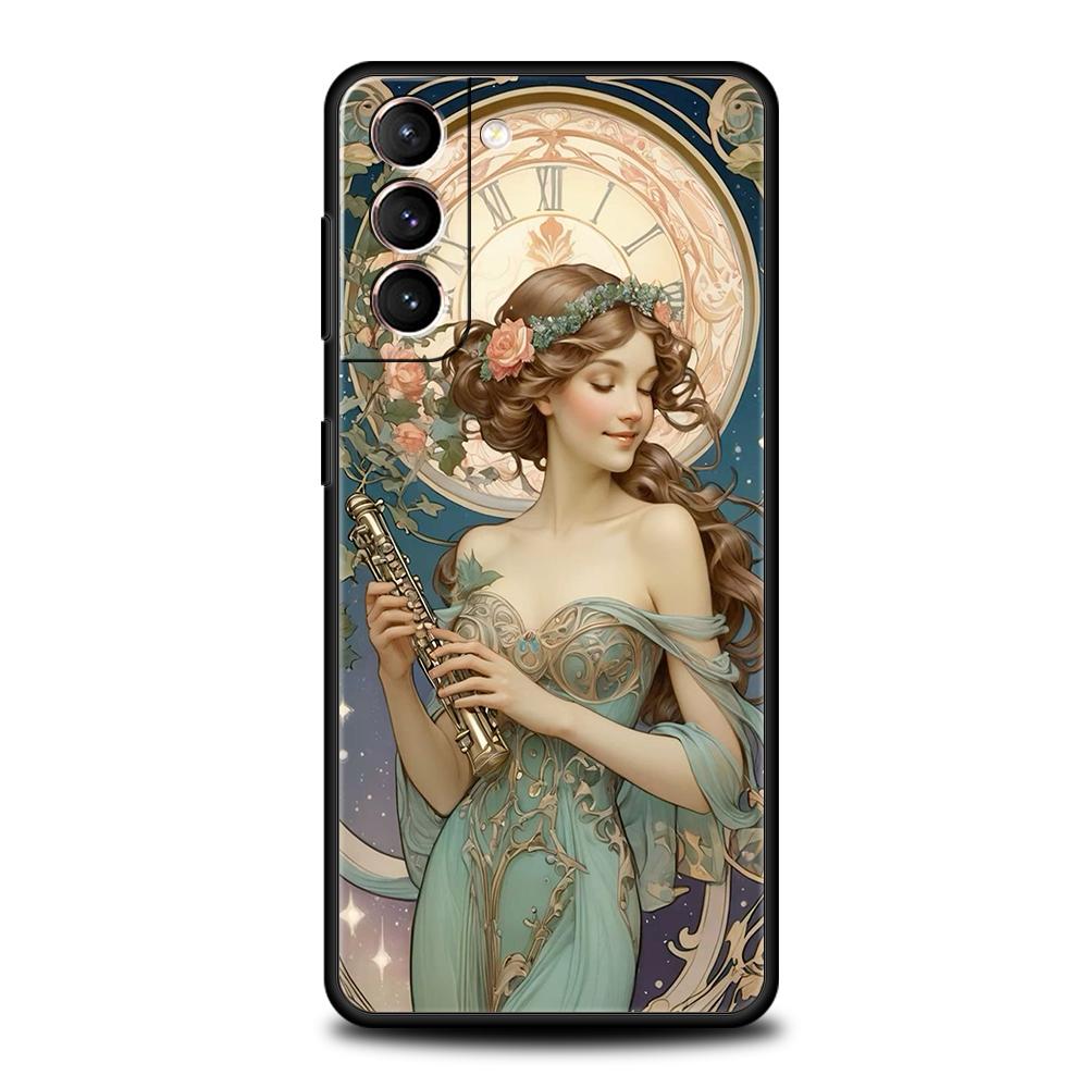 Чехол для телефона Samsung Galaxy S25/S24/S23/S22/S20/S21/FE/Ultra/S10/S10E/S9/Plus/5G Мягкий ТПУ Чехол Арт Постер АЛЬФОНС МУХА Сумки
