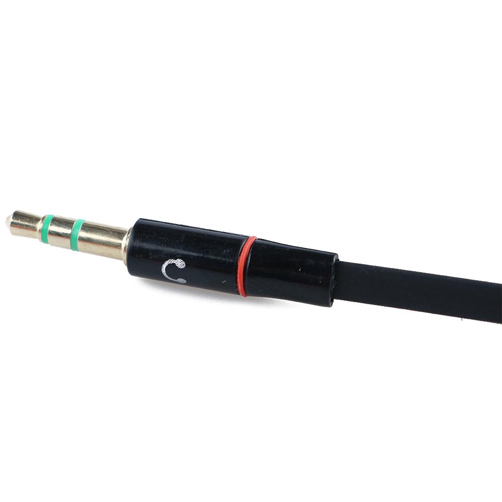 Durable Useful Universal Headphone Audio Cable Earphone Microphone Splitter Earphone Adapter Cord