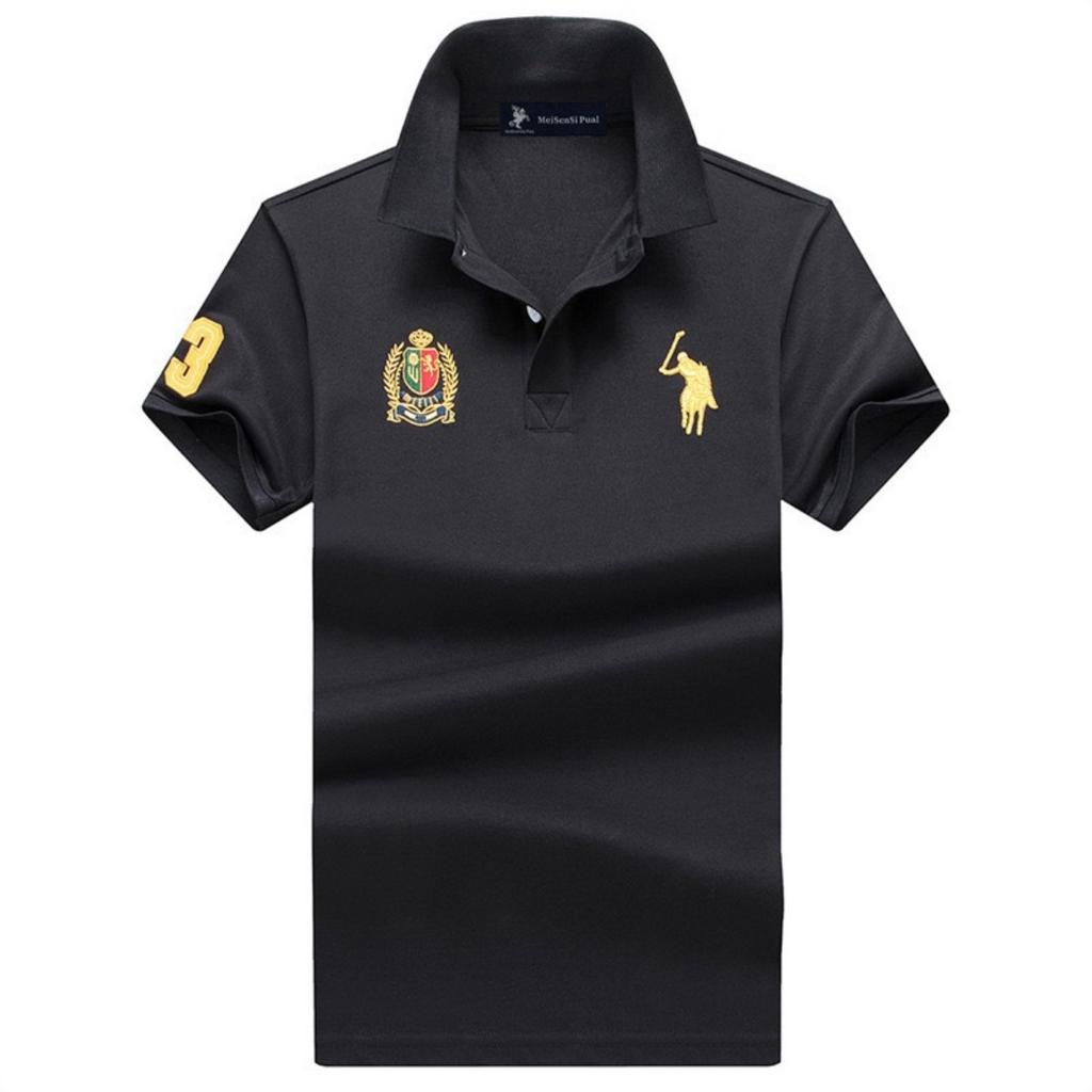 TrendHub New High Quality Men Polo Shirts High Street Short Sleeve Mens Shirts Turn-Down Collar Polo Shirt Men