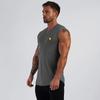 Summer Men's Youth Bodybuilding V-neck Sleeveless T-shirt Wide Shoulders Running Fitness Vest Training Exercise