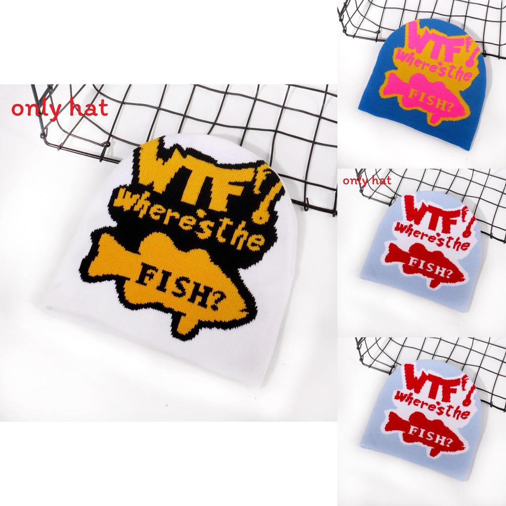 Fashion Color Blocked Letter Pattern Neutral Casual Warm Knitted Hat For Winter Street Fashion