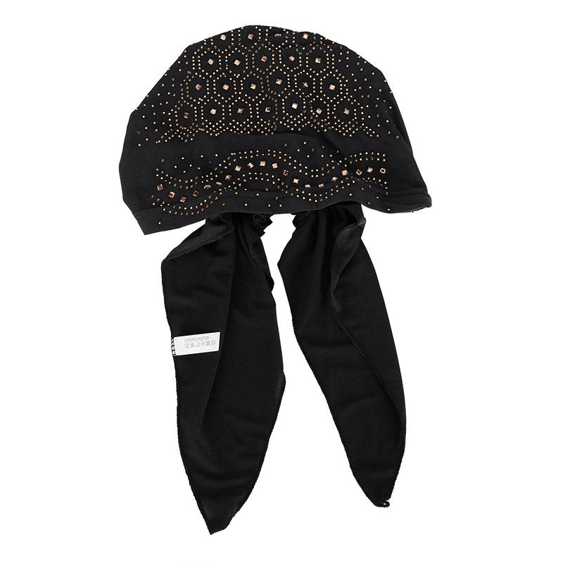 1Pc Chemo Cap Women's Muslim Headwrap Cover Hijab Headscarf Polyester Fiber Hair Loss Hat Turban