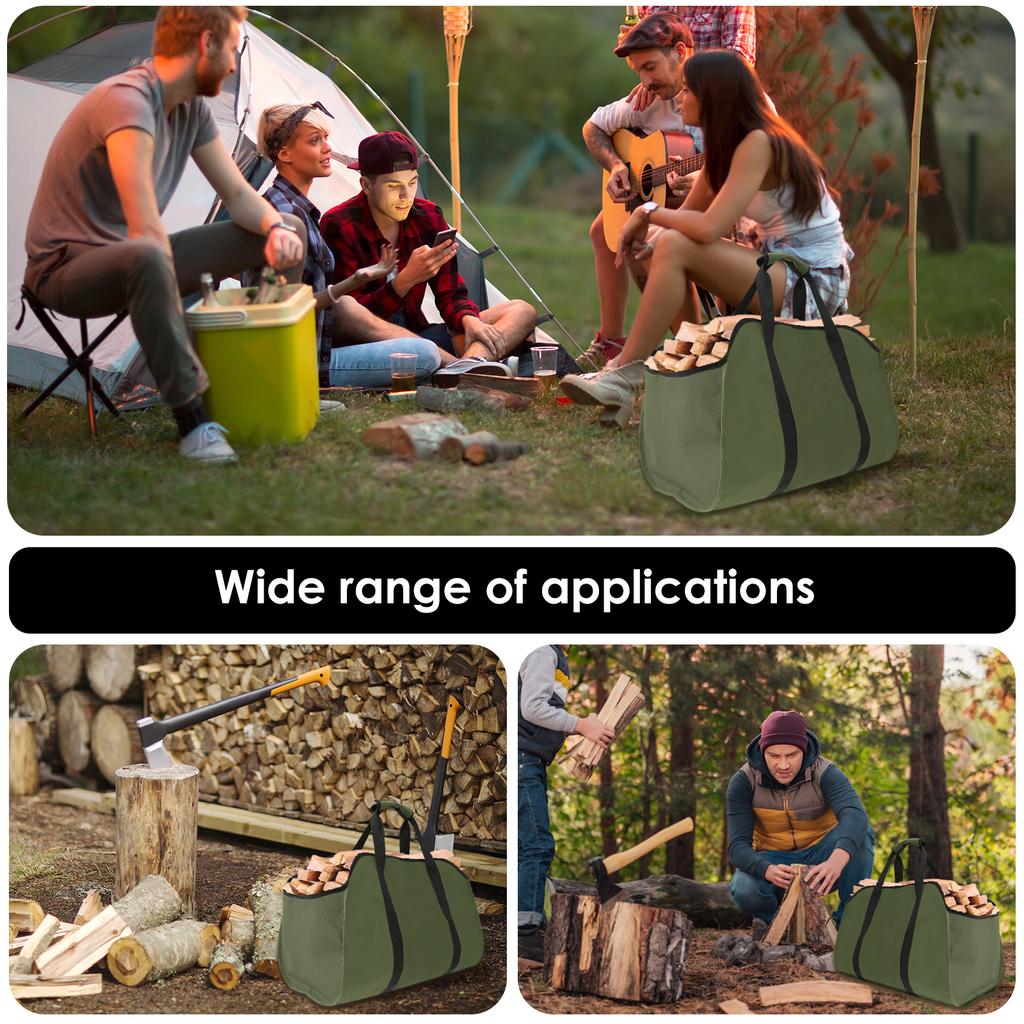 Новая сумка-тоут для хранения дров, большая вместимость, сумка для хранения дров, переноска для бревен из ткани Оксфорд, держатель для дров, сумка для переноски дров