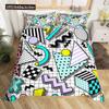 Retro Memphis Style Duvet Cover Set Galaxy Fashion Style Geometric Shapes Bedding Set Full,Hipster Old Fashioned Comforter Cover