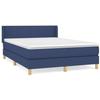 3130119 vidaXL Lit à sommier tapissier avec matelas Bleu 140x200 cm Tissu
