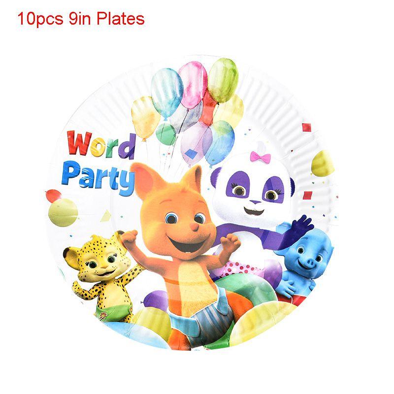 Complete Word Party Themed Party Supplies For Fun Kids Birthday Celebrations Including Plates Cups And Cake Toppers