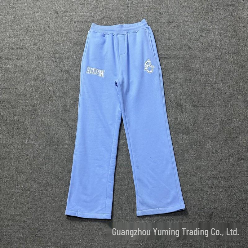 Модный унисекс комплект: худи и штаны 2025 года с вышивкой 6PM на груди