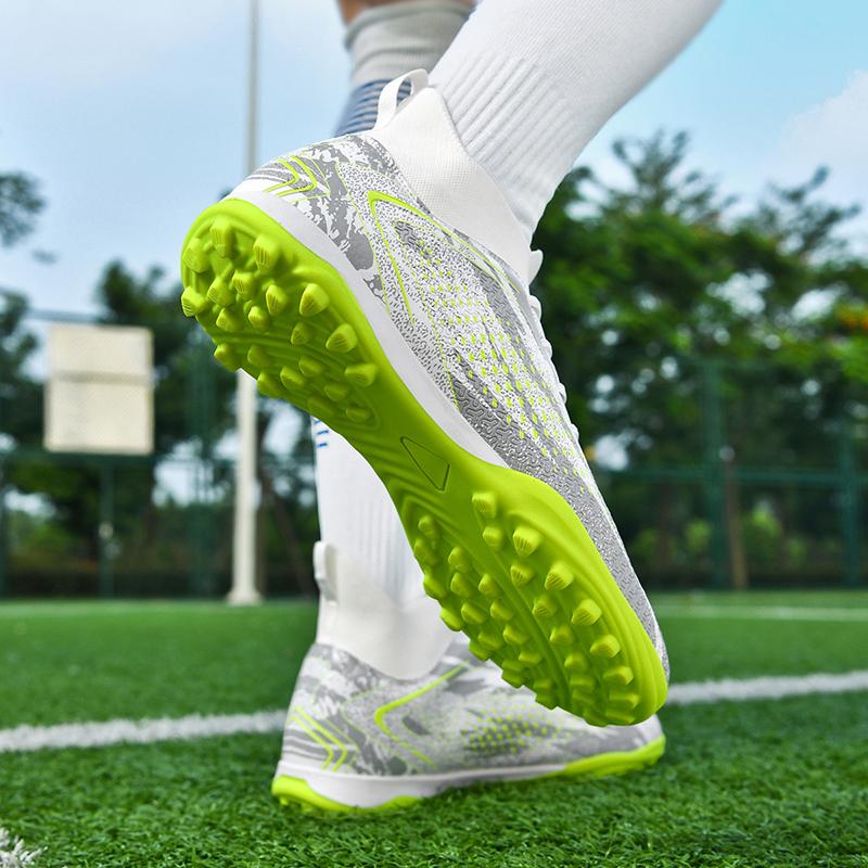 34-46 Мужские футбольные бутсы резиновые мягкие подошвы короткие шипы искусственный газон кожаные детские футбольные бутсы для молодежи