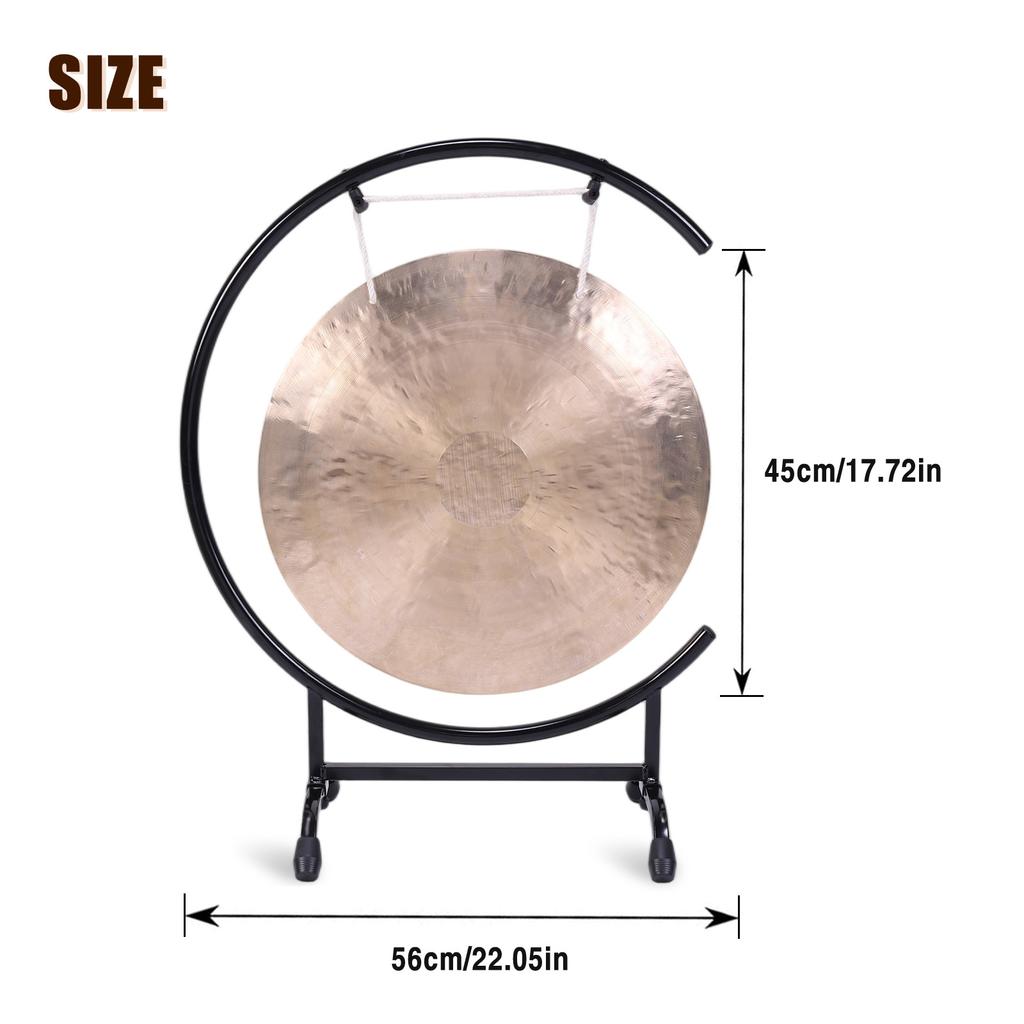 1 Set Chinese Feng Gongs with Stand and Mallet Mini Desktop Gong Chinese Table Gong for Home Decor Housewarming Blessing