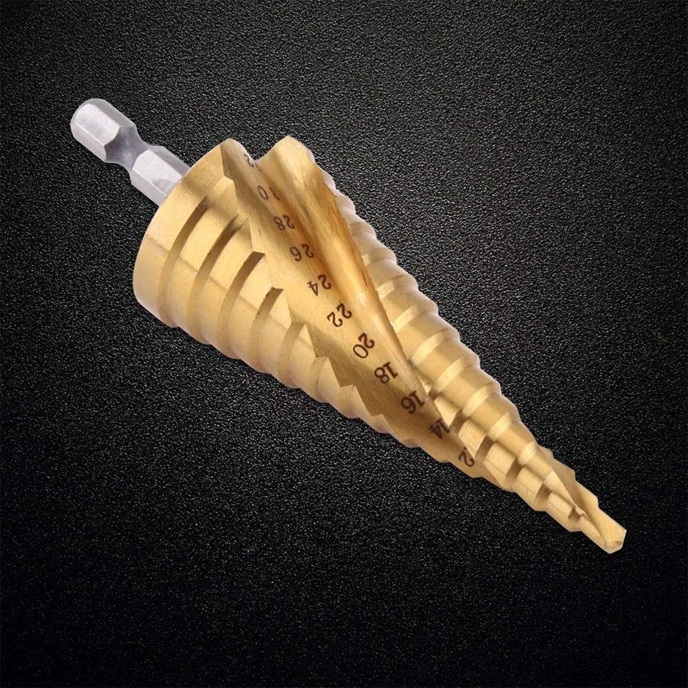 Hex Shank Step Drill Bit Titanium Coated Titanium Coated Drill Bit Drilling Wood