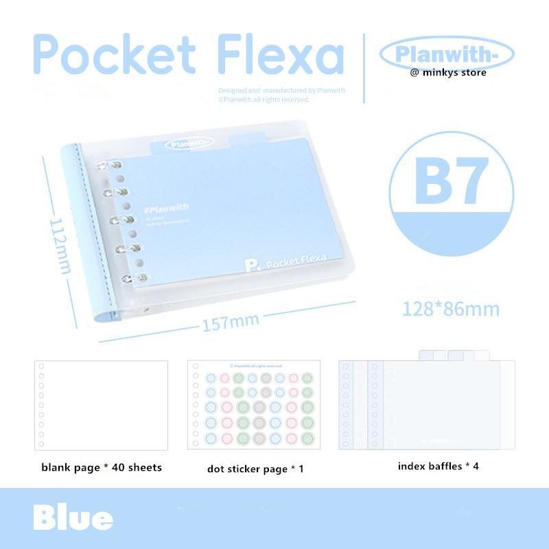MINKYS 2026 Kawaii B7 Binder Pocket Planner Memo Pads Book Notebook Planner Yearly Daily Weekly Agenda Book School Stationery