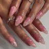 Розовый ноготь Пластырь для ногтей Пластырь для ногтей White Love Starlight Rhinestone Пластырь для ногтей Поддельный ноготь Пластырь