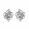 Аксессуары Ювелирный бренд: WYISYWG Подвески-коннекторы в форме цветка антикварного серебра 17x14 мм, 20 шт.