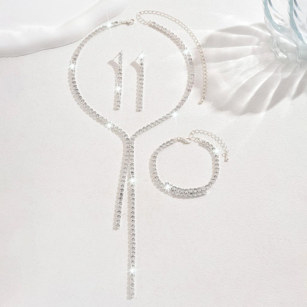 Женские серьги-браслеты со стразами, ожерелье, комплект ювелирных изделий для свадьбы, вечеринки, фестиваля, подарков