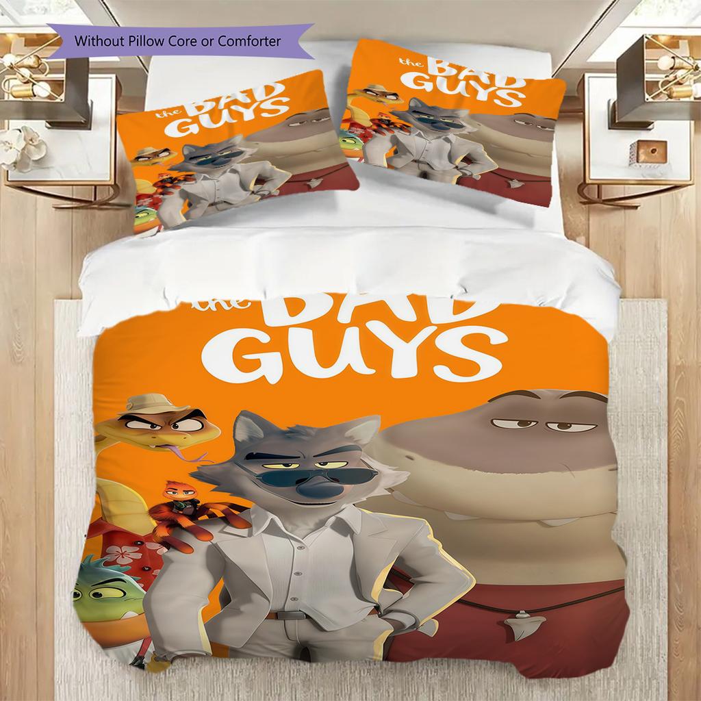 Cartoon Characters Action Pose Money Threepiece Set 1 Duvet Cover 2 Pillowcase Without Core Soft And Comfortable Christmas Birthday Gift