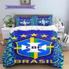 Brazil National Football Team Pattern Bedding,Quilt Set Quilt Cover Pillowcase Home Birthday Gift(1 * duvet cover + 2 * pillowcase, without core)