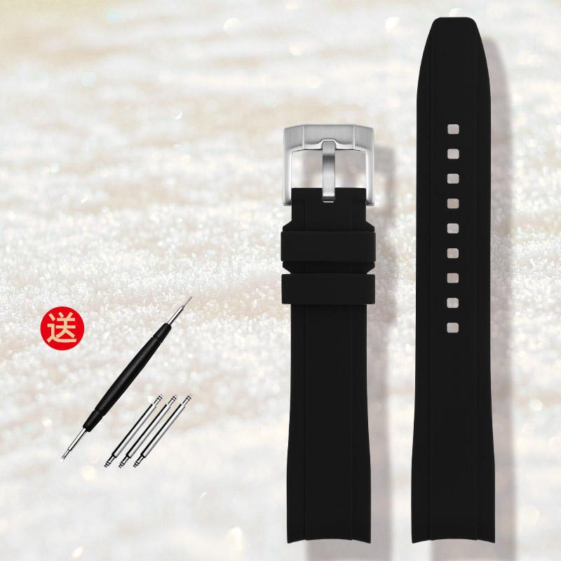 Высококачественный резиновый ремешок для часов 18 мм, 20 мм, 22 мм, браслет для s-eiko Omega Moonswatch, Rolex Tudor, ремешок для часов, ремешок для часов с изогнутым концом