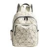 New Luminous Laser Geometric Diamond Grid Backpack, Lightweight Girls' Backpack, Large Capacity Fashionable Backpack