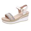 Ladies Shoes Wedges Heel Footwear Wedge with Platform Waterproof Summer  Rhinestones Sandals for Women Outdoor Pumps Diamond