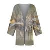 Women's Casual Fashion Retro Printed Lightweight Medium Length Jacket Cardigan