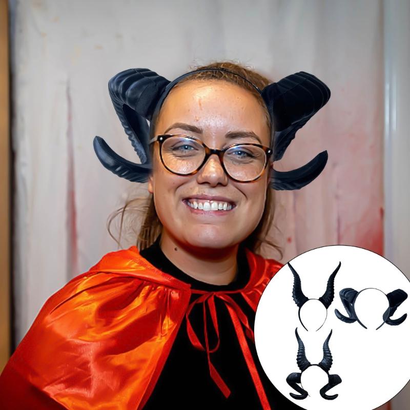 Современный ободок с дьявольскими рогами Унисекс Головной убор Наряд на Хэллоуин Атрибутика для праздничного случая Атрибут для тематической вечеринки