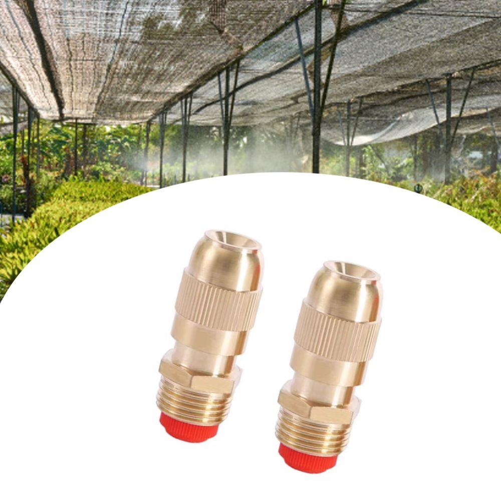 2PCS Brass Misting Nozzle Adjustable Irrigation Nozzle Durable Garden Sprinkler Nozzle Roof Cooling