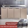 Stainless Steel Integrated Kitchen Cabinet with Sink and Stovetop