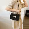 Chic Street Style Chain Shoulder Bag For Women 2024 Trendy Bowknot Pu Leather Purse