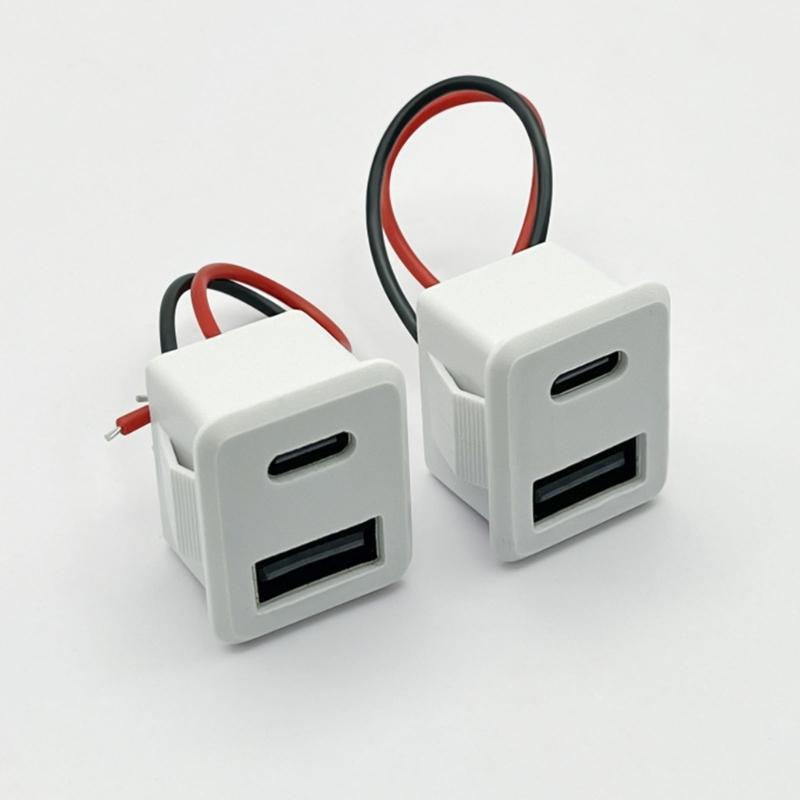 Двухслойная розетка питания USB и Type-C со стабильной передачей тока для нескольких устройств, компактная