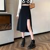 Юбки с боковыми разрезами, женские корейские модные юбки трапециевидной формы с высокой талией, летняя элегантная универсальная нижняя одежда, уличная одежда больших размеров, женская одежда