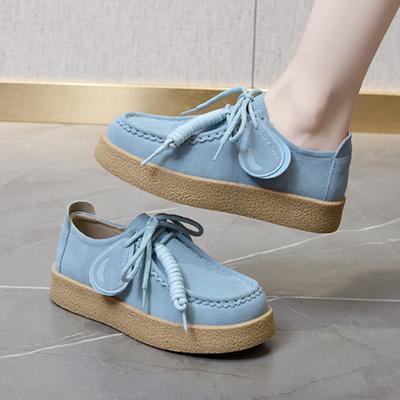 Модная GKTINOO Натуральная кожа Женская обувь 2025 Новые Плоские Нескользящие Дерби Женская обувь Большого размера На шнуровке Лоферы Для женщин