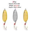 3Pcs Sequins Worm Bait Fly Fishing Accessories Bionics Bait With Rotating Sequins Fishing Goods Artificial Bait