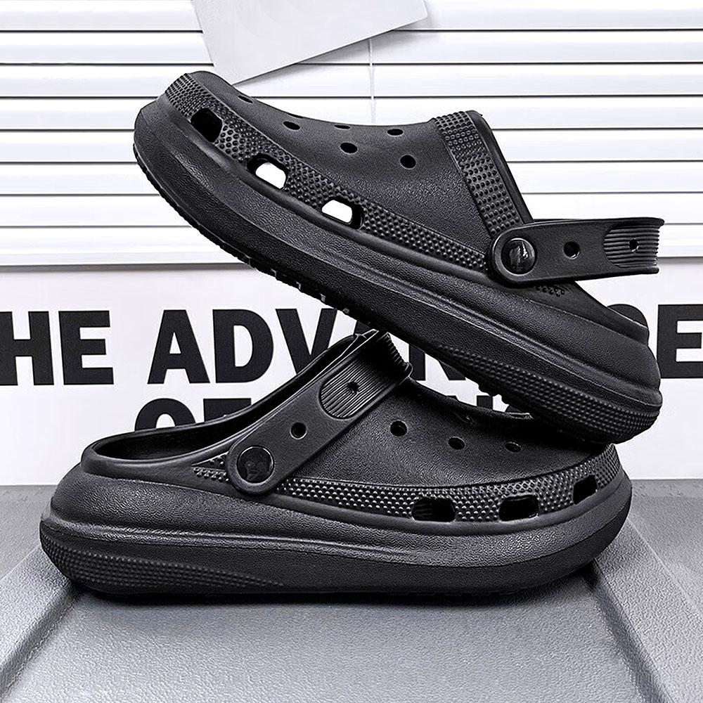 Новые летние мужские сандалии с принтом, обувь с дырочками, противоскользящие пляжные тапочки, мужская обувь, уличные тапочки, сабо, мужские тапочки 02