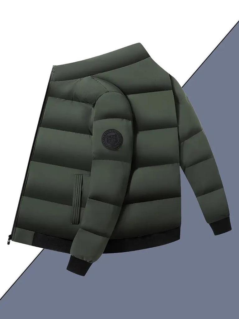 Winter Men's Thick Cotton Stand-Up Collar Jacket, Casual Korean Style Outerwear - New Arrival.