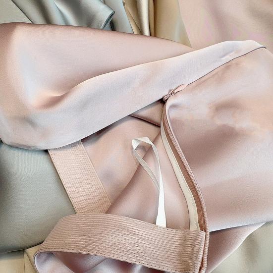 Женская однотонная атласная юбка-миди с высокой талией, однотонная гладкая атласная юбка-миди, цвет бедер, большая