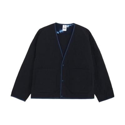 Puma X Blue Blue Japan Коллаборация FW23 Окрашенная индиго Фактурная Куртка с карманом Однобортная с V-образным вырезом Унисекс Куртка Темно-синий 625792-16