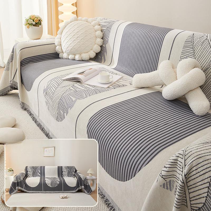 Ins Style Double-Sided Sofa Towel Four Seasons Universal Chenille Skin-Friendly Cover Non-Slip Anti-Cat Scratch Fabric Sofa Cover Cloth