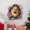 40cm 3D Breaking Wall Christmas Decals Santa Claus Snowman PVC Self Adhesive Stickers for Living Room Bedroom Holiday Decor