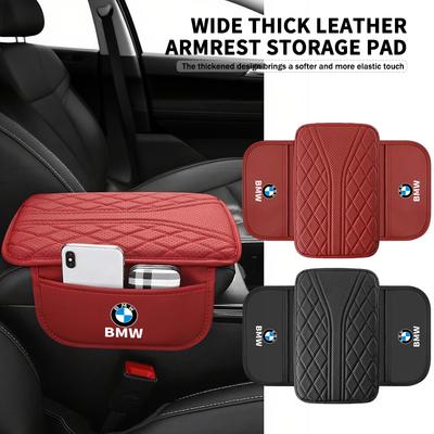 Leather Car Seat Center Console Armrest Mat Storage Bag For BMW Performance X1 M3 M6 F01 F02 E34 E36 E60 F10 F20 X6 G111