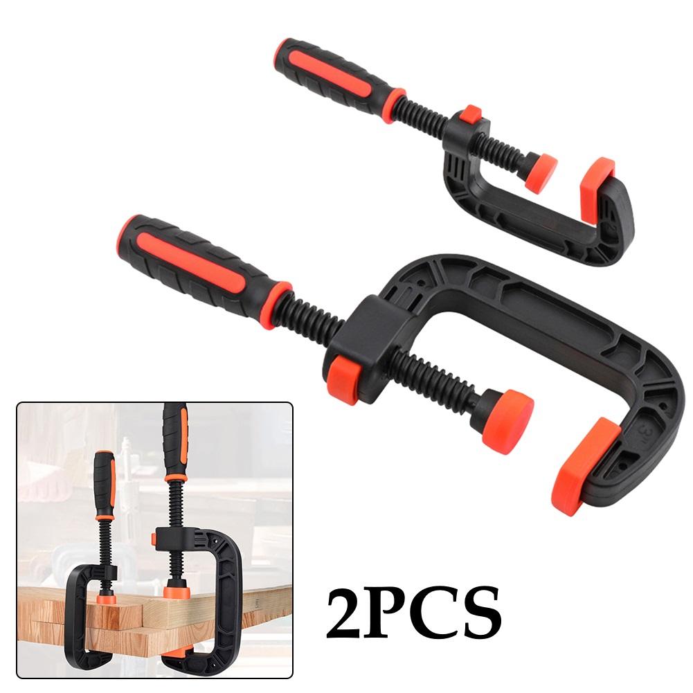 2pcs 2in/3In Woodworking C-Clamp G Clamps Jaw For Woodworking Heavy-Duty Plastic Rubber Workbench Quick Fixed Clip Hand Tools