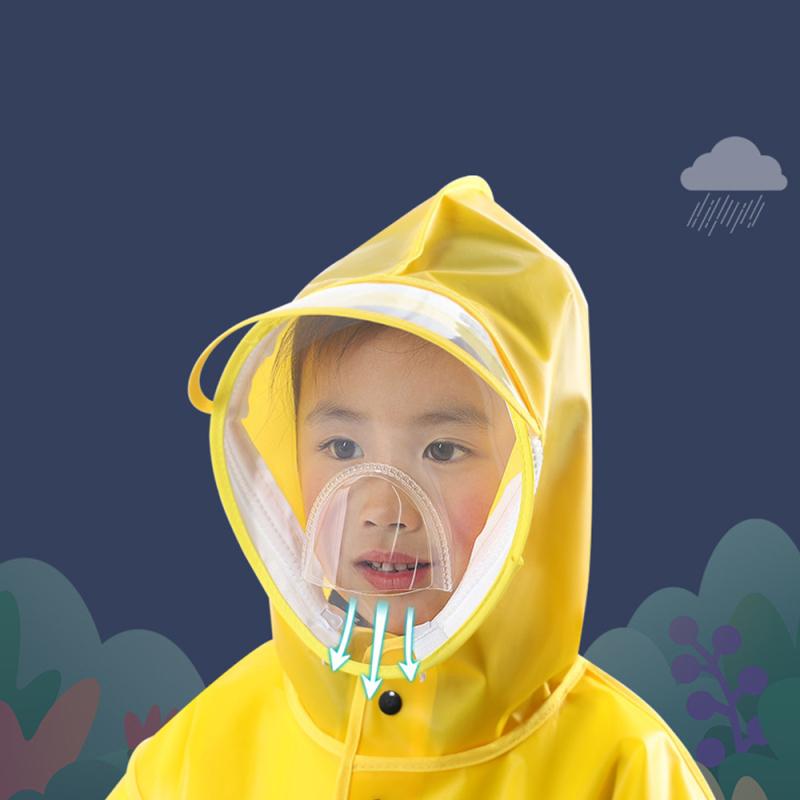 Детский плащ, милое пончо с мультяшным принтом и съемной водонепроницаемой защитной маской для мальчиков и девочек