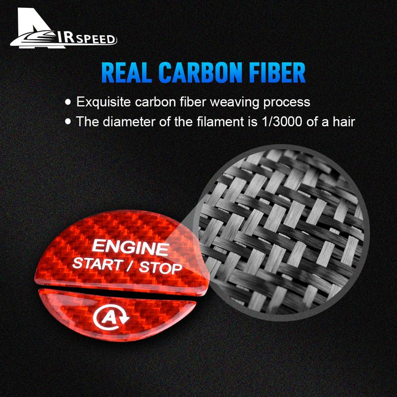 Real Soft Carbon Fiber Car Engine Start Stop Switch Cover For Mercedes Benz C Class W206 S Class W223 2024 Accessories